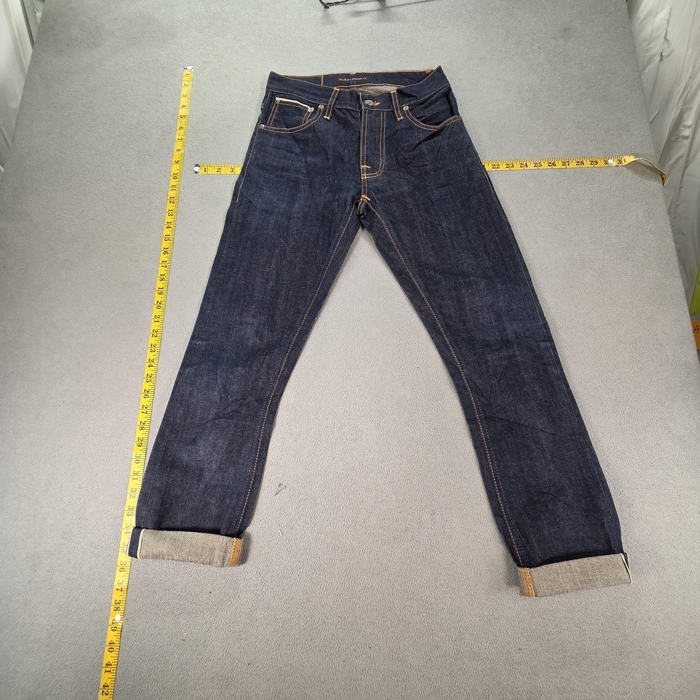Nudie Jeans Grim Tim Jeans Mens Selvedge Blue Raw Slim Straight Fits 26x28